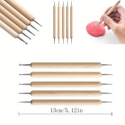 Conjunto de ferramentas de argila polimérica para adultos e crianças, cerâmica ferramenta de argila seca, cozimento, desenho, pontilhando, moldagem, forno de cerâmica, 25pcs - Image 4