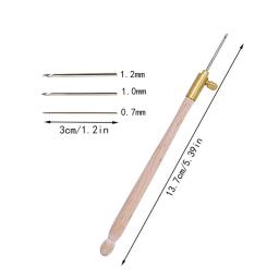 1 conjunto de ferramentas de costura conjunto diy artesanato madeira lidar com tambour crochê gancho com 3 agulhas francês crochê bordado beading hoop - Image 4