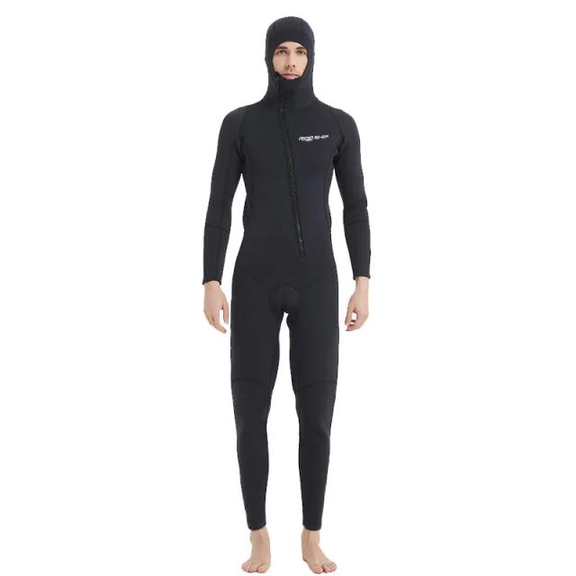 "Traje de Mergulho Oulylan em Neoprene para Homens e Mulheres, Manga Longa e Capuz, 3mm com Zíper Frontal para Natação e Mergulho"