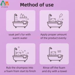 Atuban Dog Shampoo e Condicionador, Shampoo hipoalergênico para cães fedorentos, Shampoo Probiótico Pet para Cães, Lavanda real - Image 4