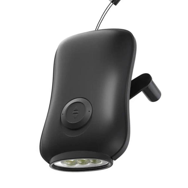 Lanterna Manivela Recarregável de 3 LEDs para Acampamento e Prevenção de Desastres - Brilhante e à Prova d'Água