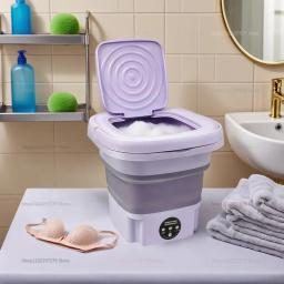 8l dobrável máquina de lavar portátil mini desidratável dormitório estudante meias calcinha aparelho doméstico frete grátis - Image 3