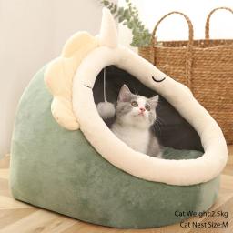 Caverna dobrável removível lavável para animais de estimação, Cama auto-aquecida para gatos e cães pequenos, Cabana confortável, Cama para dormir - Image 5