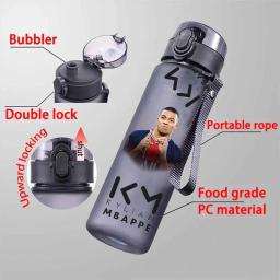 Garrafa de água multi cor grande capacidade, segura e portátil, esportes, ao ar livre, futebol, estrela, fosco, 560ml - Image 6