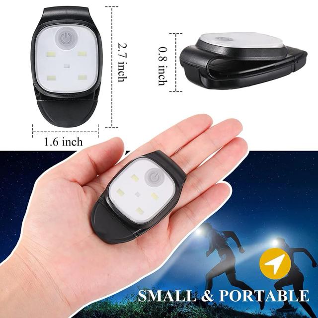 Lanterna Clip LED USB Recarregável com 4 Modos de Iluminação para Corrida, Caminhadas Noturnas e Pesca - Ideal para Segurança e Aventura