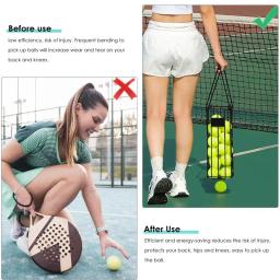 Cesta De Armazenamento De Bola De Tênis, Pickle Ball Picking Basket com Alça, Selecionador De Bola De Tênis, Aço Inoxidável Durável - Image 4