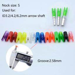 100 pçs seta pino nocks plástico tamanho s para 3.2/4.2/6.2mm eixo arco recurvo - Image 5
