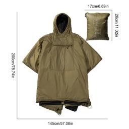 Saco de dormir Wearable Camping, capa, poncho, cobertor com capuz, resistente à água, inverno - Image 6