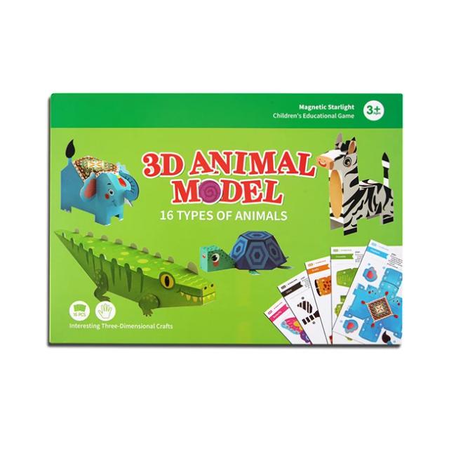 Kit de Origami Tridimensional de Animais para Crianças - 16 Folhas de Artesanato DIY Perfeito para Idades de 3 a 12 Anos