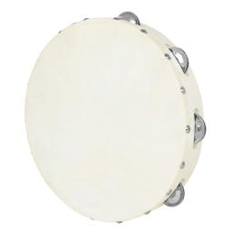 Sheepskin tambor madeira pandeiro, Bell Jingle, instrumentos musicais, madeira, Orff, Tambour, Tambour, novo, 10" - Image 1