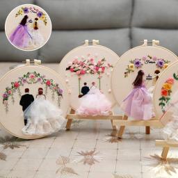 Bordado Hoop Flower Kit de iniciantes, Kits Ponto Cruz para Iniciantes, Needlepoint, DIY pendurado costura, Hobby - Image 4