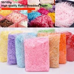 Colorido Shredded Lafite Papel Raffia Filler, Enchimento De Embalagem DIY, Caixa De Presente De Festa De Casamento, Material De Doces, 100g - Image 1