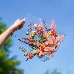 Caixa de flor portátil acrílica, embrulho de presente sacos com alças, sacolas reutilizáveis, solteira, dama de honra, casamento, aniversário - Image 4