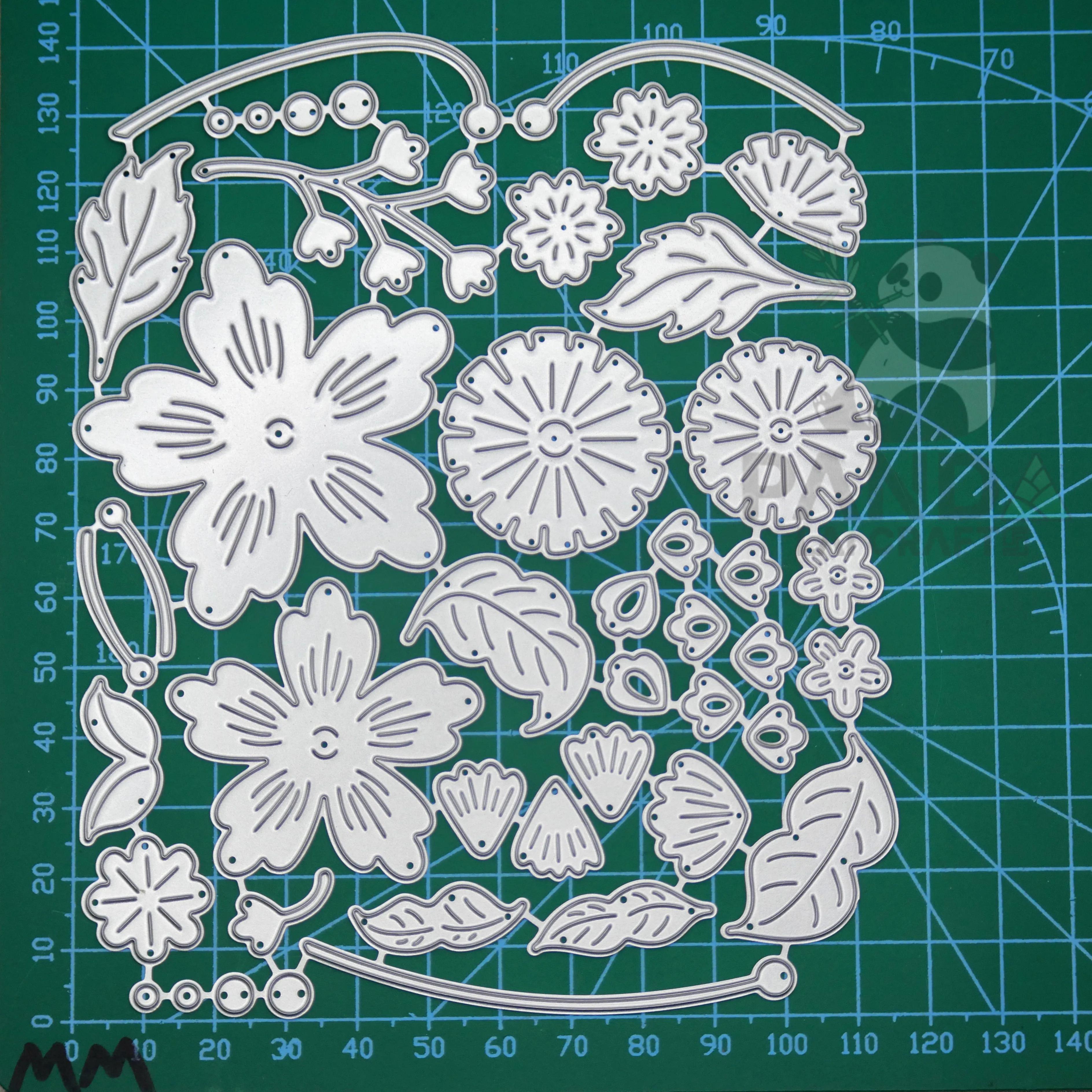 PANDALAI-Corte de Metal morre para DIY Álbum, Decorativo Embossing Papel Cartão Artesanato, Floral Spray Gravado, Flor Lâmina Soco Stencils - Image 1