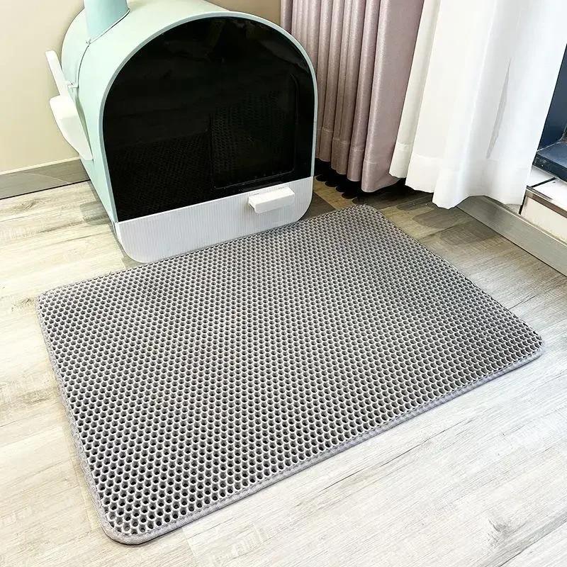 Impermeável dupla camada Pet Litter Mat, caixa de vaso sanitário do gato, areia antiderrapante, tapete lavável, almofada limpa, Pet Clean Supplies - Image 4