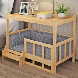 Cama de dormir destacável antiderrapante do animal de estimação, sofá do cão, gato, filhote de cachorro, gatinho, luxo, madeira, suprimentos - Image 1
