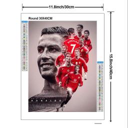Cristiano Ronaldo Kit de Pintura Diamante, DIY Pintura a Óleo Cor, Arte Mosaic Mão, 5D Cor Arte, Decoração de casa, Novo, 2024 - Image 3