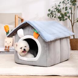 Casa dobrável interior para cães e gatos, sofá quente, canil, tapete de cama para pequeno, médio, grande, caverna de cachorro, ninho de gatos, produtos para animais, inverno - Image 4