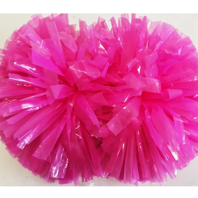 Conjunto de Pom Poms para Cheerleading em Verde, Roxo e Rosa com Grama Plástica