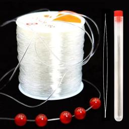 Linha de miçangas 0.5-1.0mm para fazer jóias diy, cabos elásticos, linha de artesanato de fibra, cabo elástico, linha de contas de semente - Image 1