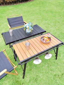Mesa dobrável leve para acampar, mesa IGT rolo braseiro, perna ajustável, queimador de mesa, churrasco queimando, leve - Image 6