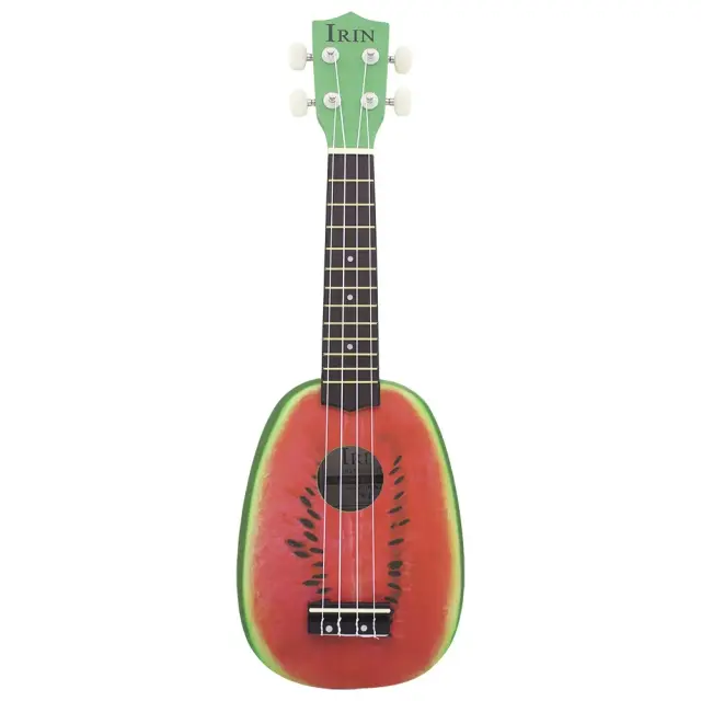 Ukulele Havaiano IRIN Melancia de 4 Cordas com Gig Bag - Presente Perfeito de 21 Polegadas em Basswood