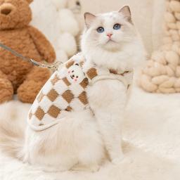 Roupas de gato sem pêlos quentes, suéter cardigan com fivela, lindo colete Sphynx, fantasia para gatos, inverno - Image 3