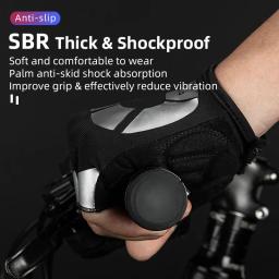 ROCKBROS-Luvas de Ciclismo Meio Dedo para Homens e Mulheres, Respirável, À Prova de Choque, MTB, Road Bike, Esportes, Ginásio, Fitness, Correndo - Image 4