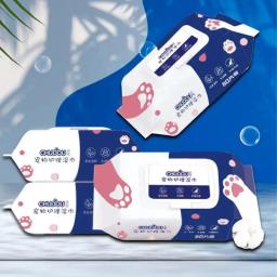 Cat and Dog Pure Water Formula Wipes, 3 Textura Dimensional, Limpeza eficaz, Desodorização, Preservação de umidade, Pet Shop - Image 3