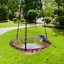 Alimentador de pássaros pendurado em forma de flor Birdbath para jardim Decoração ao ar livre Quintal Farm Supplies Alimentador de beija-flor, Novo - Image 3
