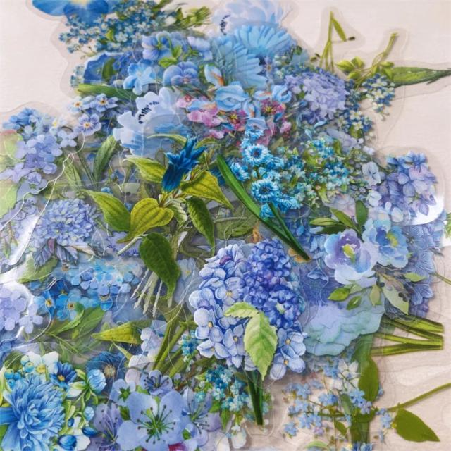 Conjunto de 100 Adesivos Coloridos de Flores em PVC para Scrapbooking e Decoração de Presentes