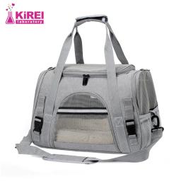 Portátil sair cão de estimação gato bolsa simples ombro straddle pet transportadora dobrável respirável transparente gato e cão saco - Image 1