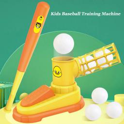 Máquina de beisebol para crianças, Bat e 3 bolas de beisebol, Indoor e Outdoor Throwing Machine for Kids - Image 1