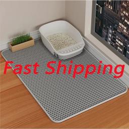 Impermeável dupla camada pet litter mat, caixa de vaso sanitário gato, areia antiderrapante, lavável suprimentos limpos - Image 1