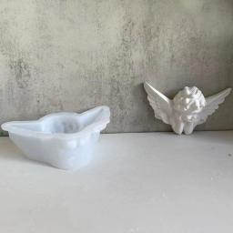 Molde de silicone de 3D anjo ornamentos, DIY artesanal asas, cimento gesso, resina epóxi, decoração da parede, pingente - Image 4