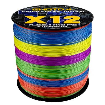 Linha de Pesca Trançada Ghotda 12 Fios Multifilamento para Pesca Marinha 1000m 500m 300m 100m - Resistência de 25-120lbs