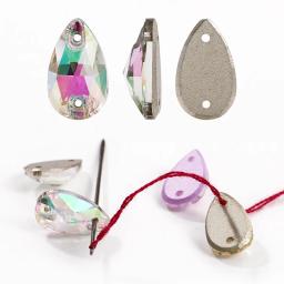 Gota Sew On Rhinestone Flat Back Contas de vidro, Strass para costura, enfeite Applique para roupas DIY, vestido e chapéus - Image 3