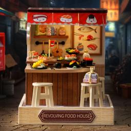 Dollhouse DIY com Luz LED, Magic Moon, Mini Roombox, Casas de Bonecas em Miniatura, Kit Construção com Móveis, Presente de Aniversário - Image 4