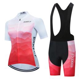 RXKECF-Conjunto de Jersey Ciclismo Manga Curta Feminina, Roupa Esportiva, Kit Vestuário Bicicleta, MTB Maillot, Roupa de Bicicleta Ciclista, 2023 - Image 2