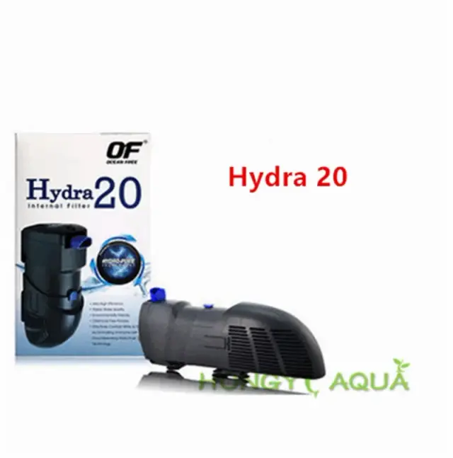 Filtro purificador de água para aquário, ideal para tanques de peixes com eficiência e design compacto, modelos Hydra 20/30/40/50.