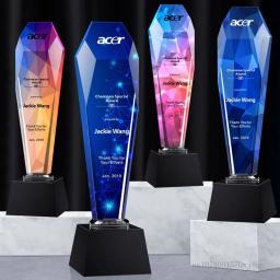 Troféu de cristal criativo high-end, letras personalizadas, impressão a cores, excelente equipe de funcionários, prêmio reunião anual - Image 2