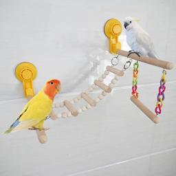 Pendurado madeira papagaio stand, ventosa, brinquedo janela, poleiro brinquedo para budgie, bluebirds, beija-flor, pássaro suprimentos - Image 2