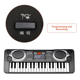 Teclado eletrônico para crianças, 61 teclas, teclado digital preto, piano elétrico, instrumento musical, presentes de aniversário para crianças - Image 4