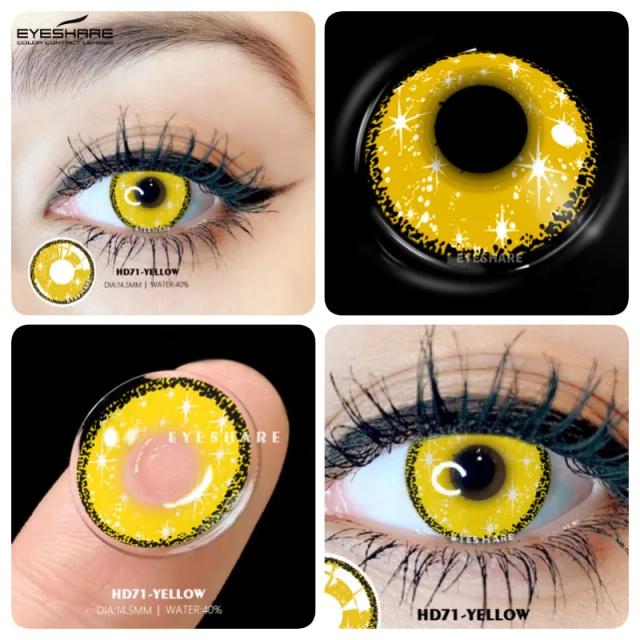 Lentes de Contato Coloridas EYESHARE para Cosplay e Acessórios Anime - 1 Par de Lentes Multicoloridas para Olhos Deslumbrantes
