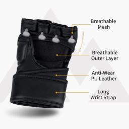 Luvas de Boxe de Couro PU para Homens, Meio Dedo, Luta MMA, Pontapé, Karatê, Treinamento Muay Thai, Equipamento de Treino - Image 4