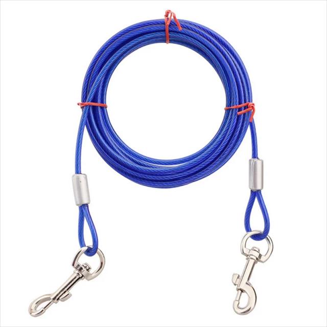 Conjunto de Guia para Cães de 3m com Estaca de Parafuso de Metal para Camping e Jardim