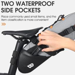 West biking saco de bicicleta à prova dwaterproof água reflexivo 10l grande capacidade sela saco ciclismo dobrável saco cauda mtb estrada saco - Image 5
