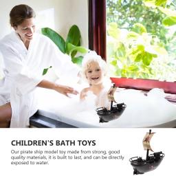 Navio pirata elétrico para crianças, brinquedos de banho do bebê, barco de piscina, veleiro, flutuador, natação infantil brinquedos educativos, 2 pcs - Image 5