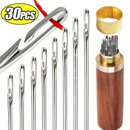 Aço inoxidável Side Hole Blind Costura Agulhas, Idosos Agulhas, Costura à mão, Costura Pin, DIY Home, Auto Threading - Image 1
