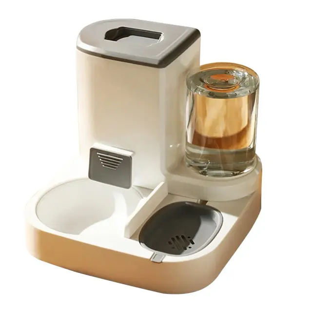 Alimentador Automático 2 em 1 para Pets: Bebedouro e Distribuidor de Água com Tigela de Ração para Cães e Gatos